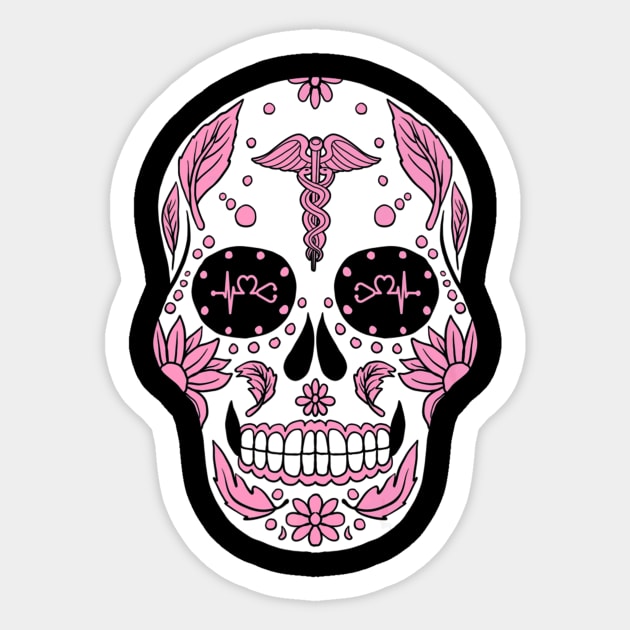 Sugar Pink Skull Sticker by Demon Skull